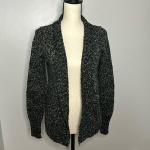 ***St. John’s Bay Women’s Black Heathered Long Sleeve Open Cardigan Sweater Sz S